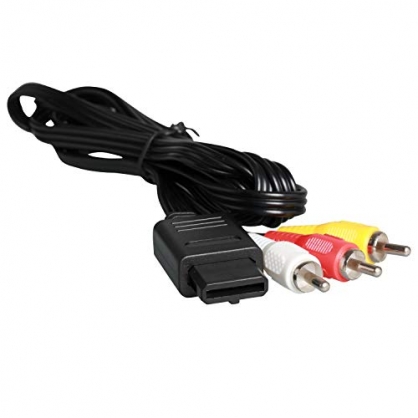 AV Cable, Audio Estéreo Video AV RCA Cable de alimentación para Gamecube/NGC/64/N64/SNES (1 pieza 1.75m/5.8ft)